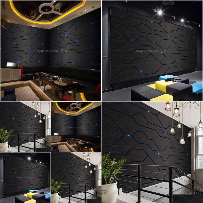 3d black metal circuit board industrial wall paper technology company decor mural e-sports hall internet bar ktv wallpaper