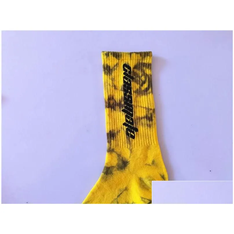 Men`S Socks Mens Socks Fashion Tie-Dye Calabasas Personality Colorf Match Tidal Youth Hip Hop 3 Pairs/Box Gift Pack Apparel Underwear Dhdbu