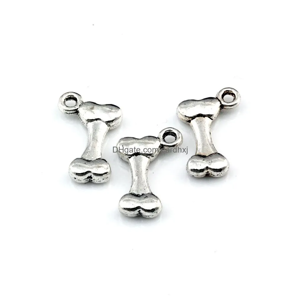 Charms 200Pcs Alloy Dog Bone Charms Pendants For Jewelry Making Bracelet Necklace Diy Accessories 10.2X16.5Mm Jewelry Jewelry Findings Dhgih