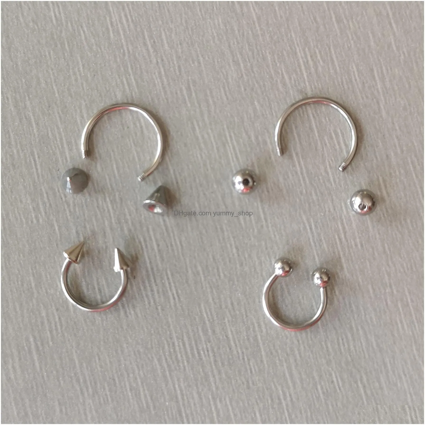 316l stainless steel navel tongue lip nails nose screws nipple ear eyebrow rings studs multipurpose body piercing jewelry mixed