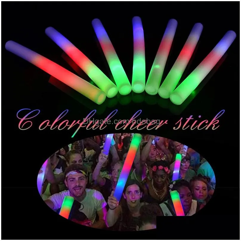 10pcs Wedding Glow Sticks Bulk Colorful LED Foam Stick Glow