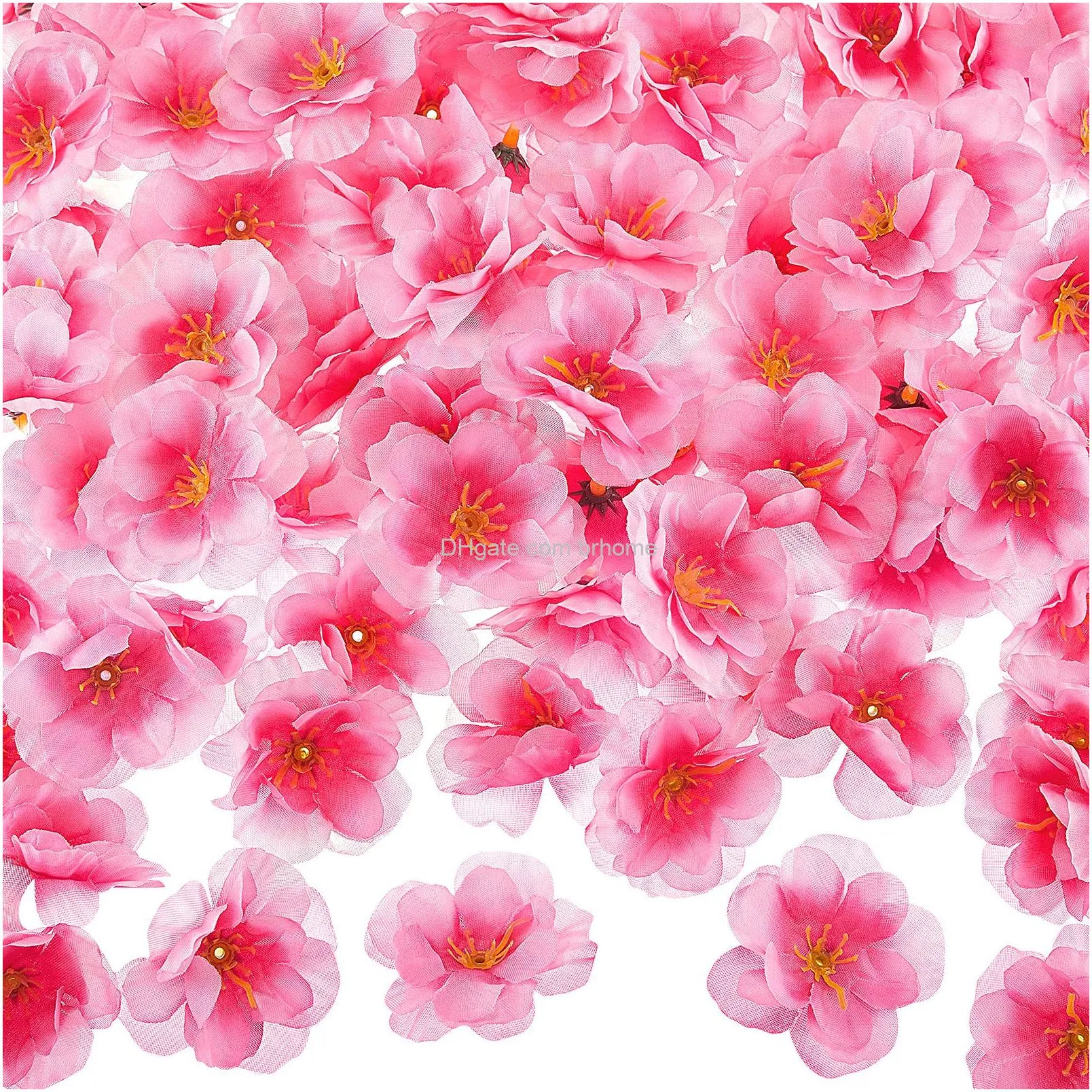 faux flower heads silk artificial plum blossom heads diy fake mini flowers for crafts assorted silk decorative flowers daisy roses craft supplies for wedding party wreath cake vase decoration