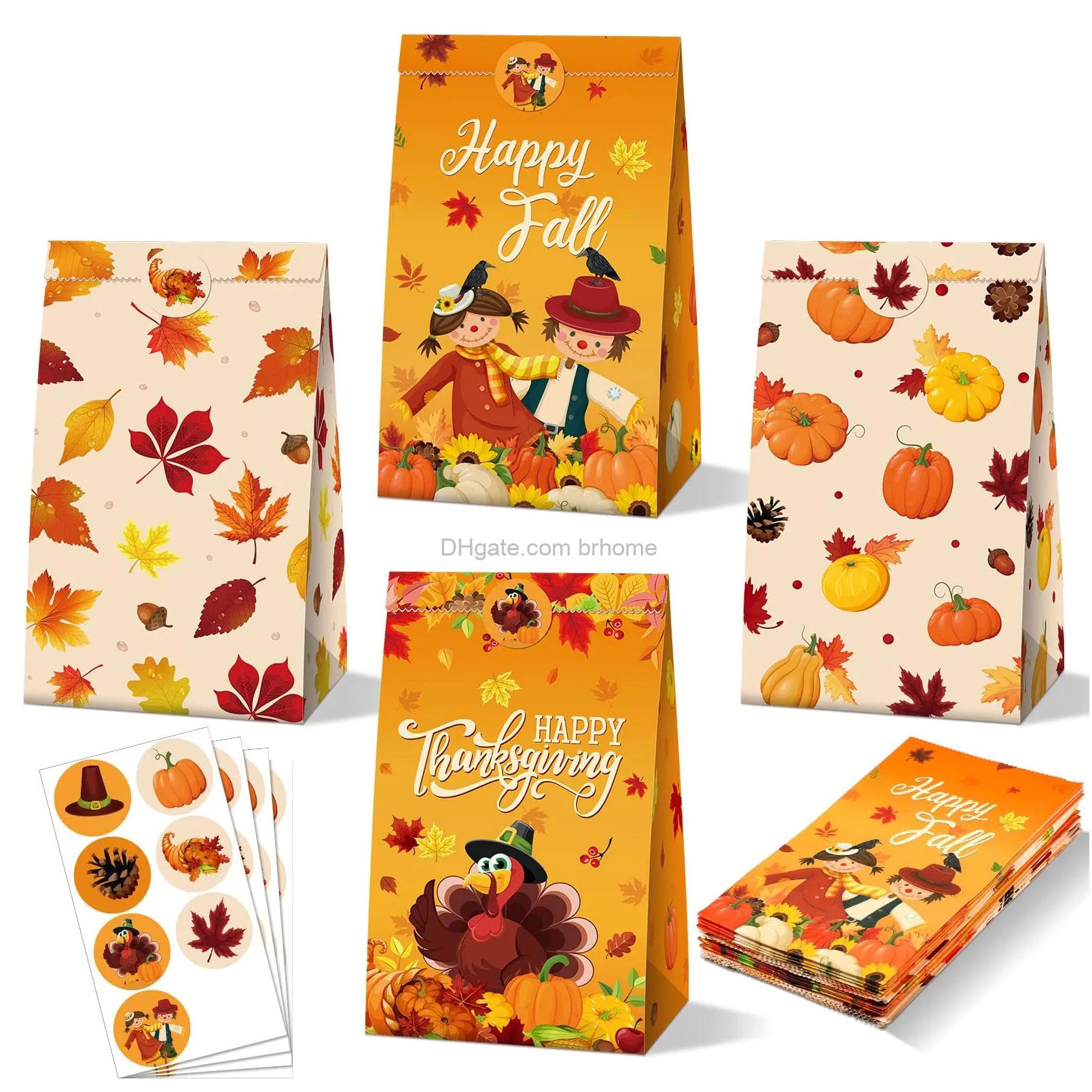 halloween party treat paper bags 6 designs 5.1 x 8.75 x 3.25 inches