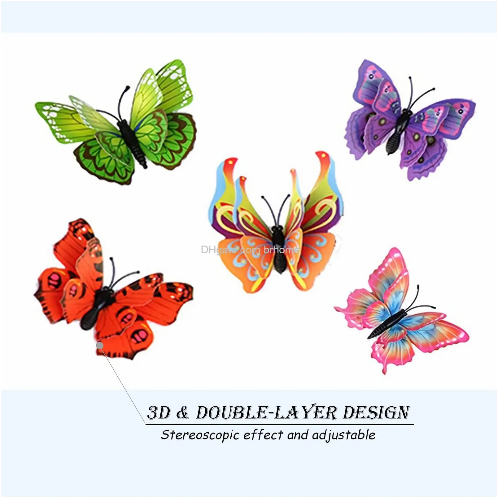 butterfly wall decor 24/ 3d butterflies stickers for party decorations with magnetscolorful 24
