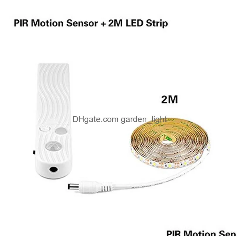 led strip lights motion sensor 1m 2m  cabinet light strip tape under bed lamp rope night lamp for stairs hallway closet kitchen