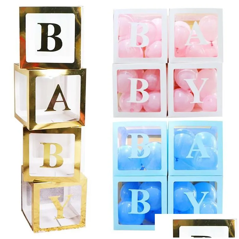 Other Event & Party Supplies Transparent Balloon Box Baby Shower Decoration Boy Girl 1St Birthday Party Decorations Kids Wedding Decor Otghu