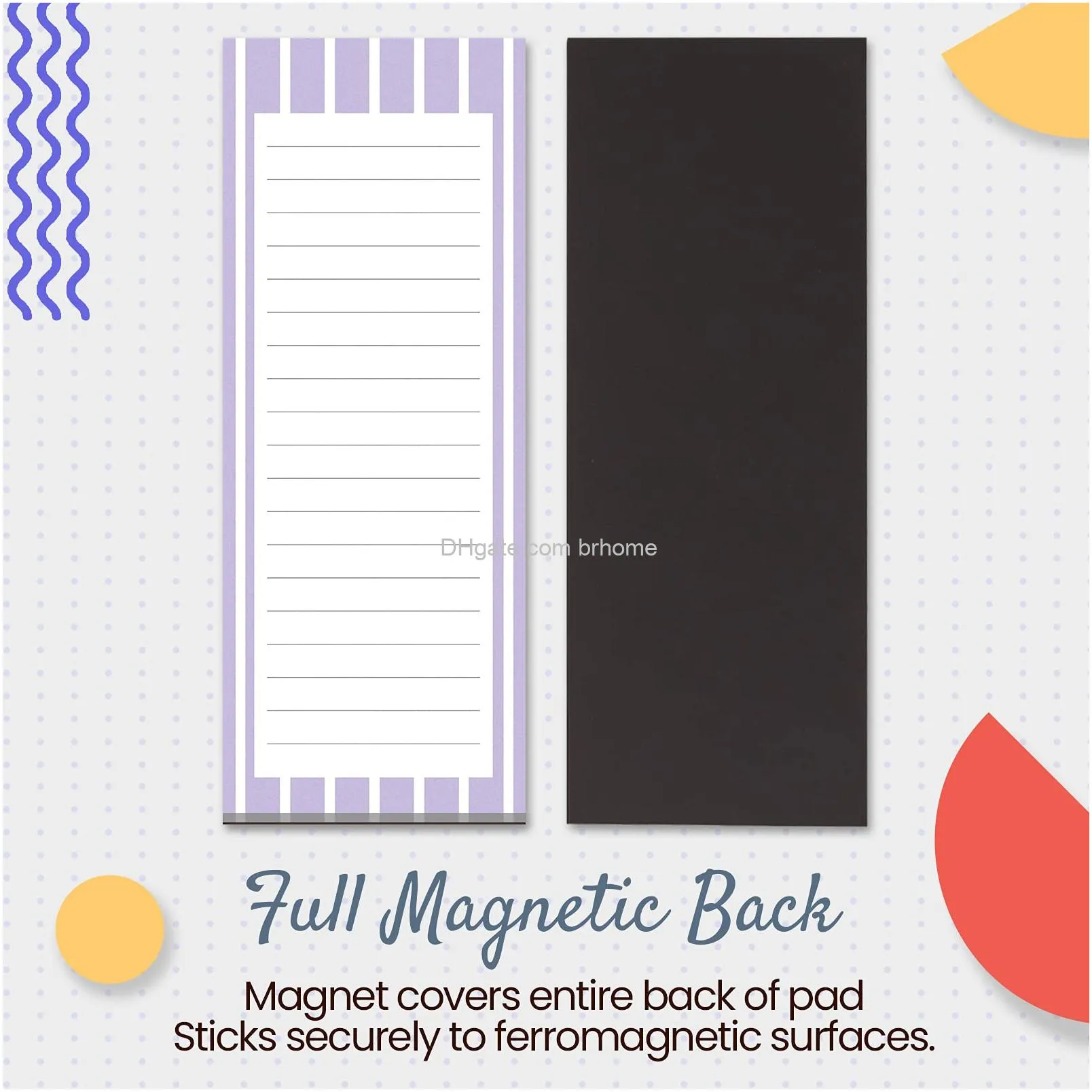 grocery list magnet pad for fridge magnetic note pads lists 60 sheets per pad 6 pastel geometric patterns full magnet back todolist notepads