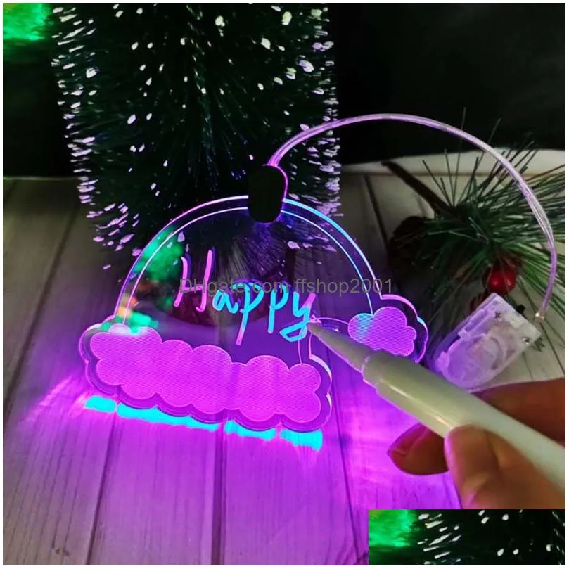 acrylic glowing christmas tree hanging decorations colorful glitter custom christmas ornaments