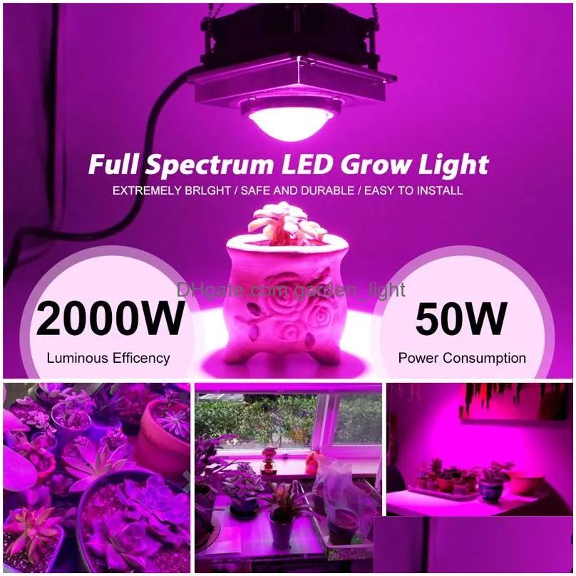 led grow light 2000w indoor plants cob full spectrum plant lights growth lamp tent box lamps for home planting flowers