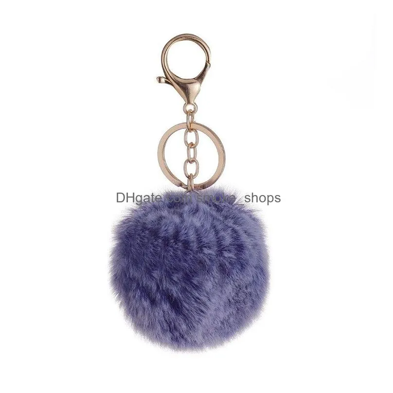  key-chain party favor black and white cream color plush ball diameter 8cm dyed tip imitating rex rabbit toy accessories