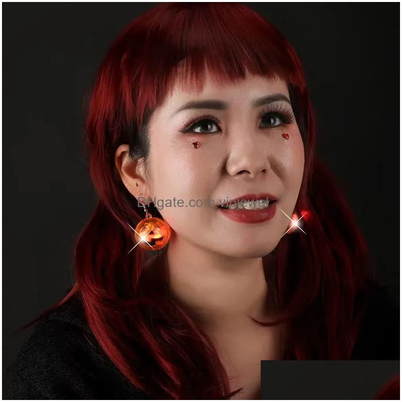 5pcs halloween glow pumpkin skull earrings