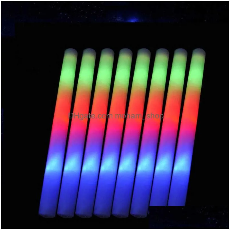 other event party supplies 10203060pcs bulk colorful led glow sticks rgb led glow foam stick cheer tube dark light birthday wedding party supplies