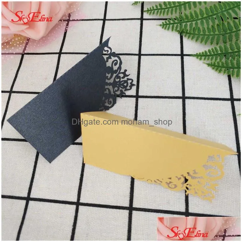 greeting cards 10pcslot laser cut wedding place name cards number name place paper cards seat table seat decoration guest card 5zsh87010