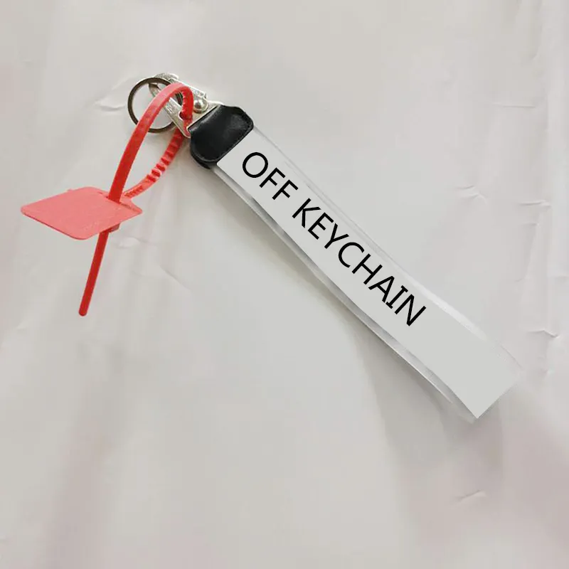 2023 fashion series brand Transparent off key chain designer carved alloy buckle men and women Hanging Rope decorative keychain with exquisite packagin