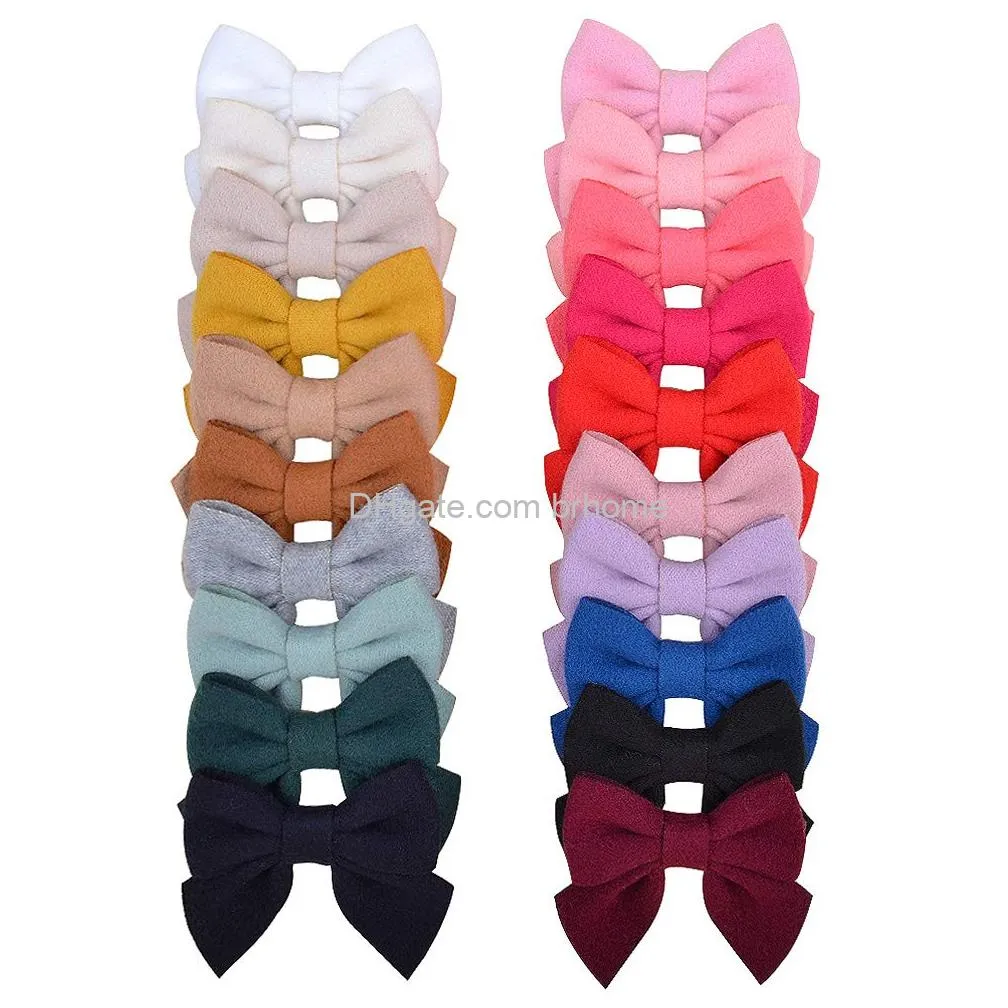 2.8 baby girls hair bows alligator clips woolen hair barrettes hair accessories for little girls toddlers teens kids