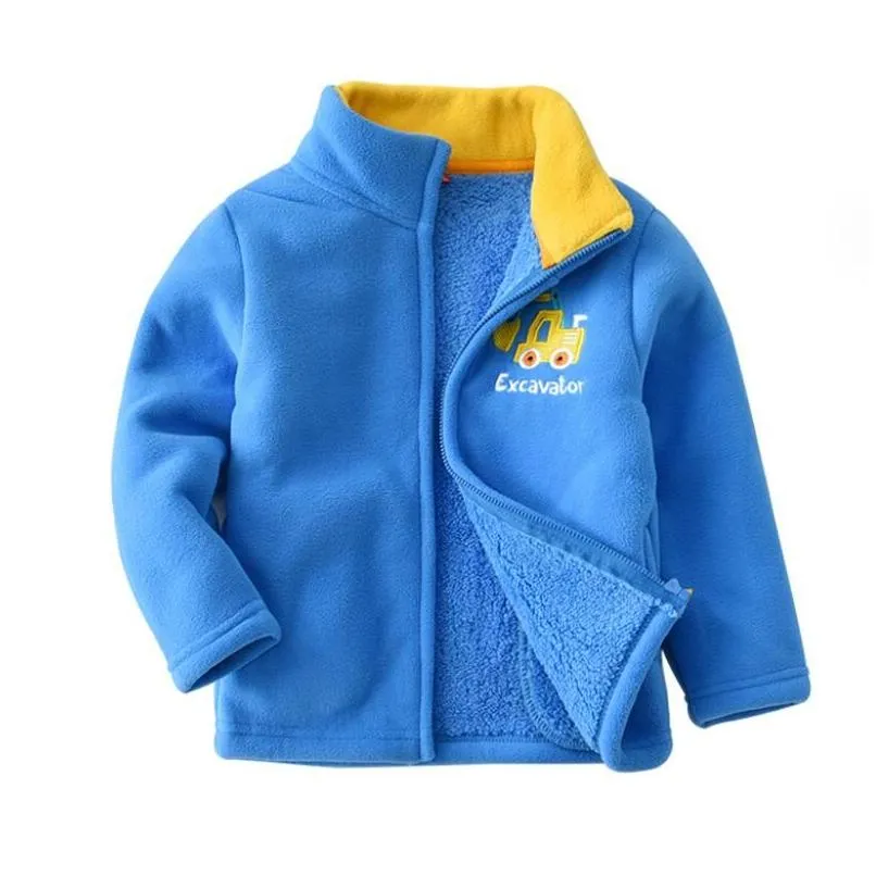 Pullover Plover Winter Sweater Kids Boys Fleece Jacket Long Sleeve Zipper Plus Veet Keep Warm Childrens Coat Cardigan Pattern Arrival Dhgls