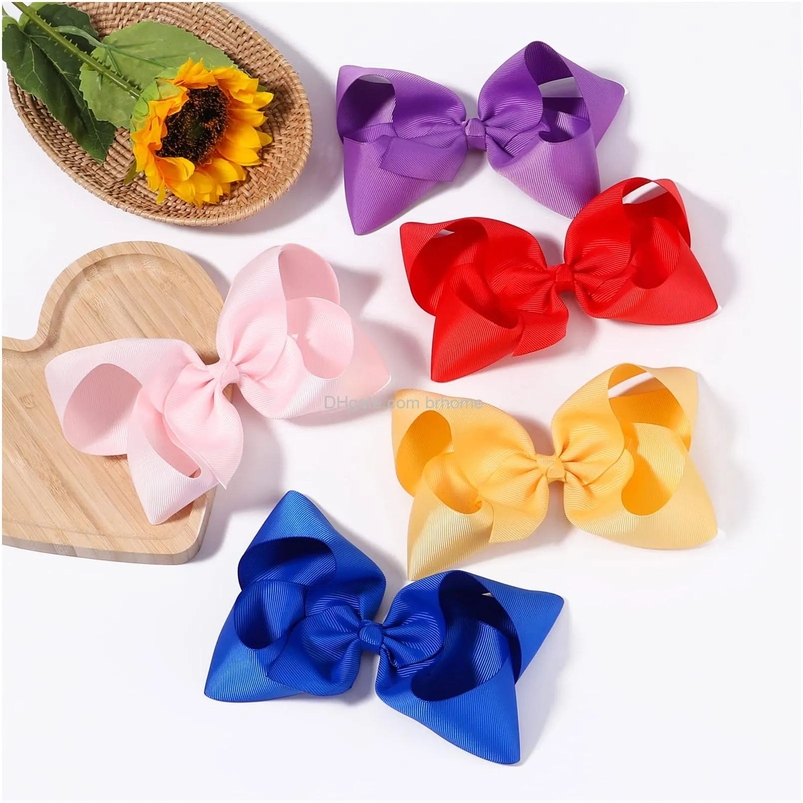 big 6 inch hair bows for girls grosgrain ribbon toddler hair accessories with alligator clips for toddlers baby girls kids teens