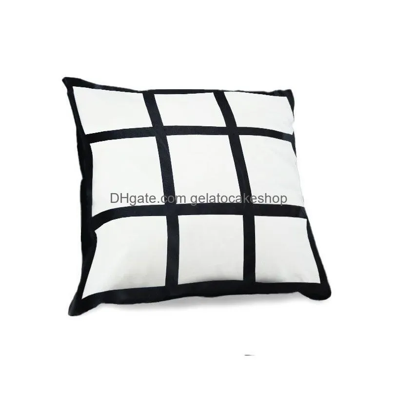 white diy sublimation blanks nine panel sublimation pillow case for sublimate printing christmas party home decoration