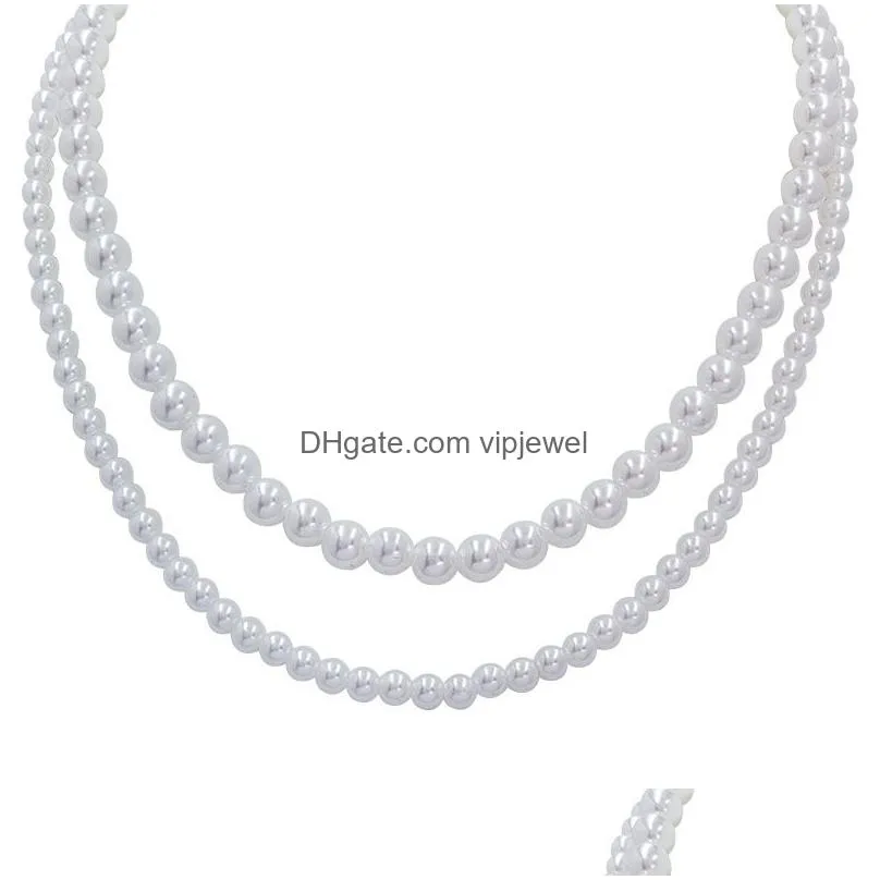 baroque pearl necklace artificial beaded necklace wedding bridal round bead necklace