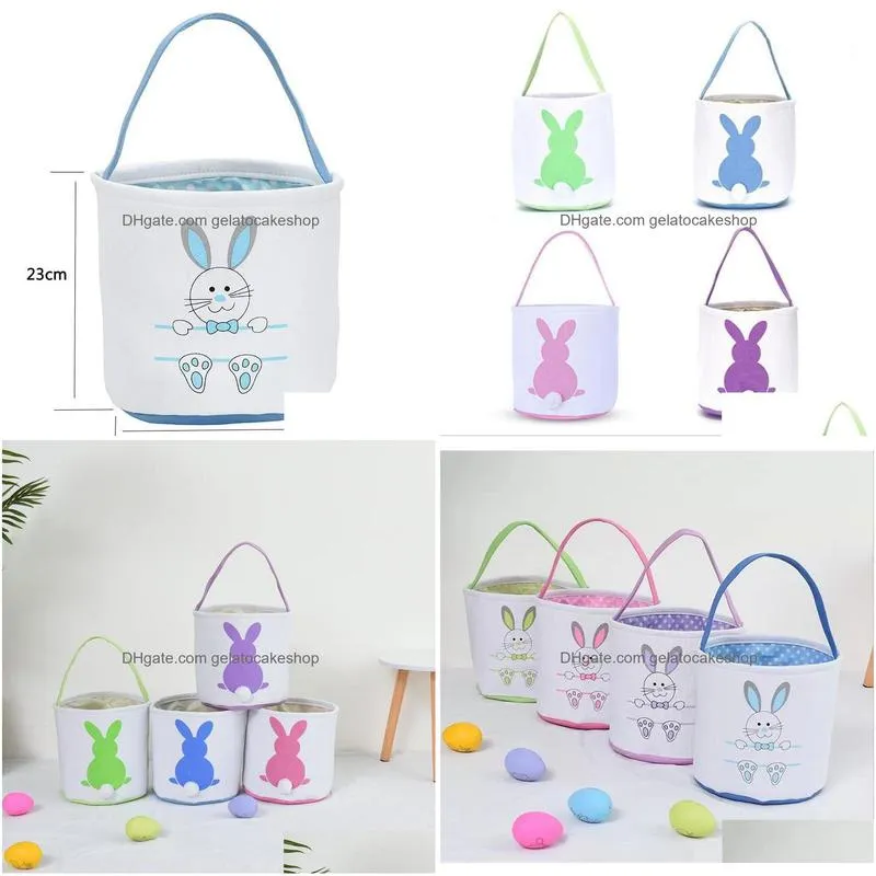 party easter basket canvas buckets personalized easters bunny gift bags rabbit tail tote bag 10 styles mix wholesale