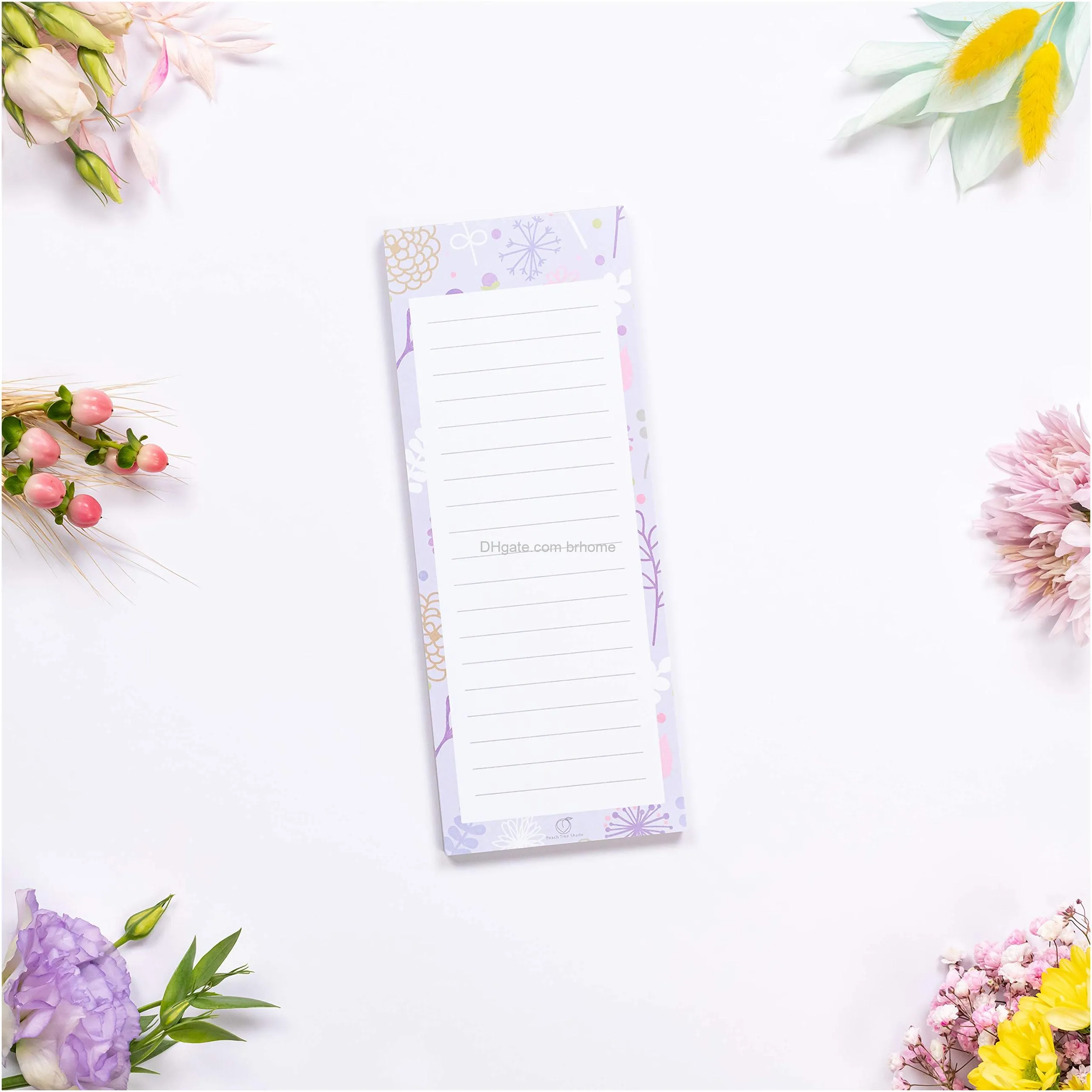 magnetic notepads 60 sheets per pad 3.5 x 9 flower patterns for fridge kitchen shopping grocery todo list memo reminder book party stationery floralnotes