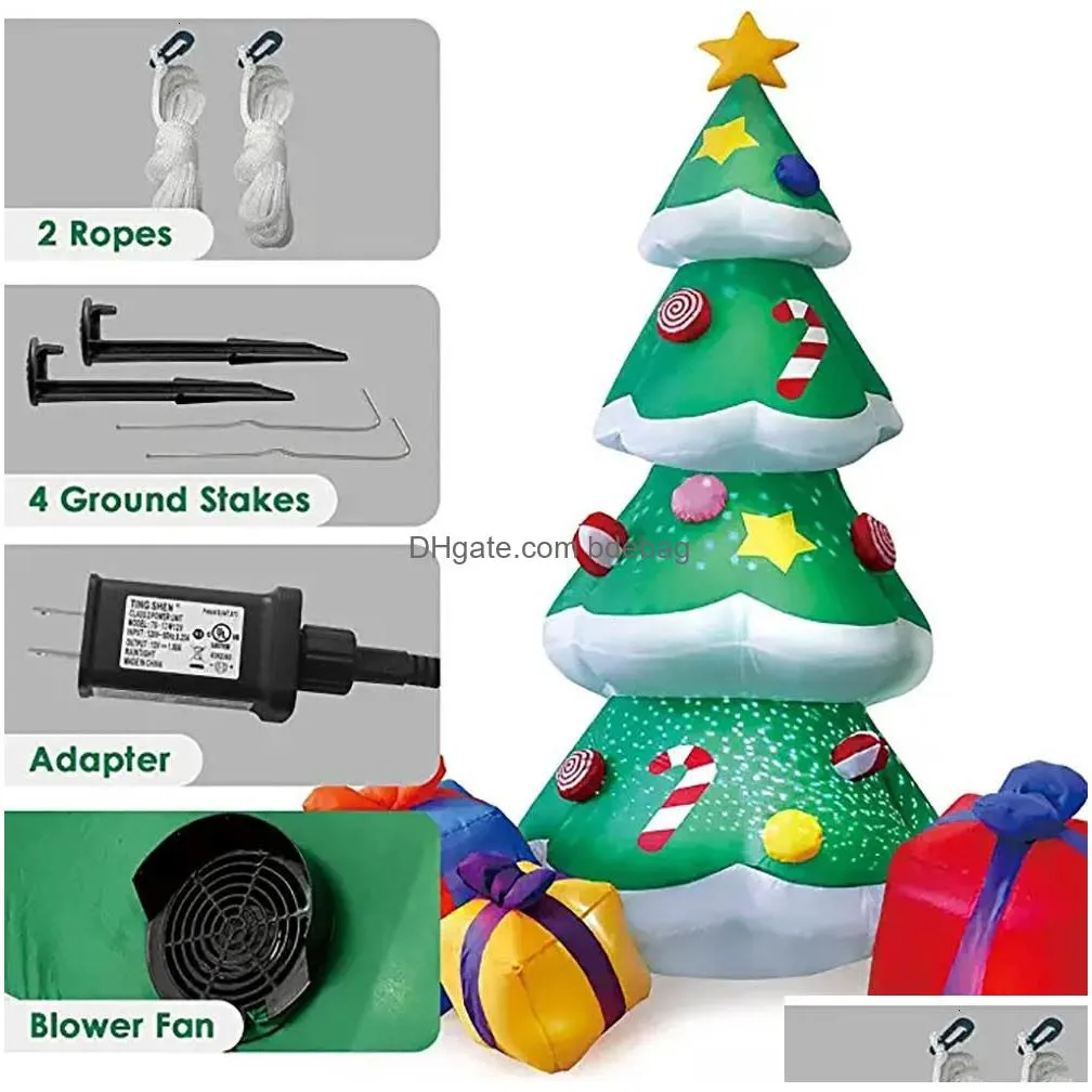 christmas decorations 2.1m  inflatable tree glowing merry outdoor led light up party year 221123