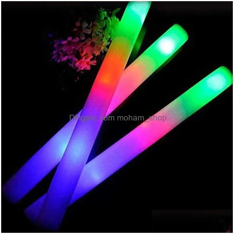 other event party supplies 101530pcs bulk colorful led glow sticks rgb led glow foam stick cheer tube dark light birthday wedding festival party supplies