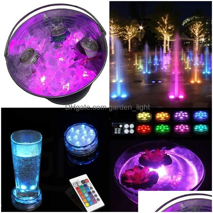 10 led flashing color changing submersible led lights decorative fish bowl light vase base floral lamp for wedding halloween party