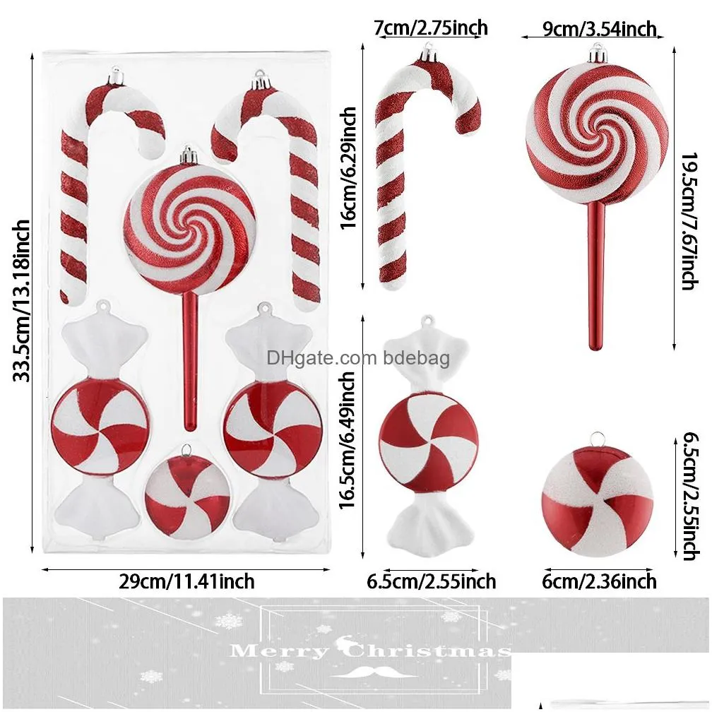 christmas decorations mix cute xmas candy canes lollipop tree balls ornament hanging home decoration navidad natal noel decor 221123