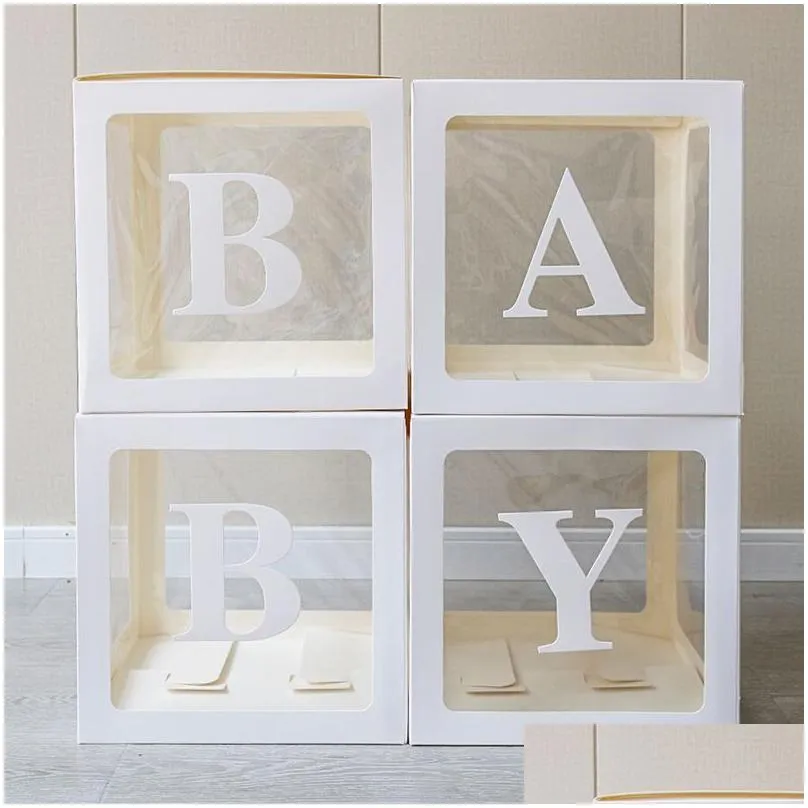 Other Event & Party Supplies Transparent Balloon Box Baby Shower Decoration Boy Girl 1St Birthday Party Decorations Kids Wedding Decor Otxav