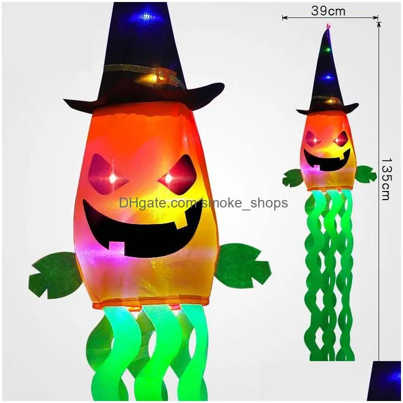 holy festival party decoration wizard pumpkin light string hat flag curtain light led lantern outdoor waterproof battery
