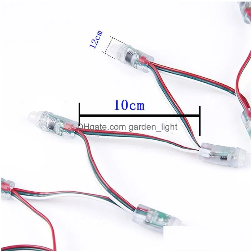 ws2811 led pixels module string 12mm full color individually addressable digital rgb led rope light dc5v ip68 waterproof