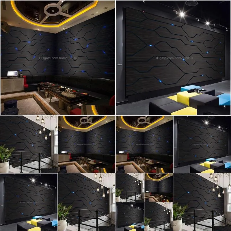 3d black metal circuit board industrial wall paper technology company decor mural e-sports hall internet bar ktv wallpaper