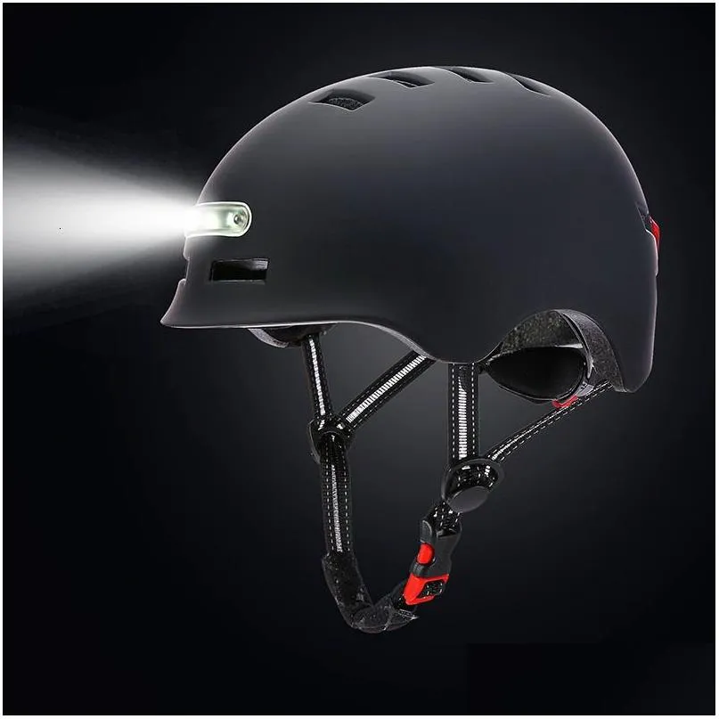 Cycling Helmets Cycling Helmets Bicycle Llluminated Warning Light Motorcycles Bike Mtb Road Electric Scooter Nce Car Casco Safety Cap Dhhuv