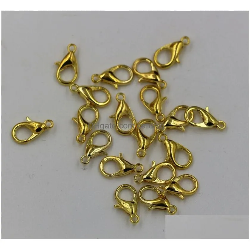 Clasps & Hooks Sell 200Pcs 10Mm 12Mm 14Mm 16Mm 18Mm Plated Gold Alloy Lobster Clasps Jewelry Diy Jewelry Jewelry Findings Components Dhgsn