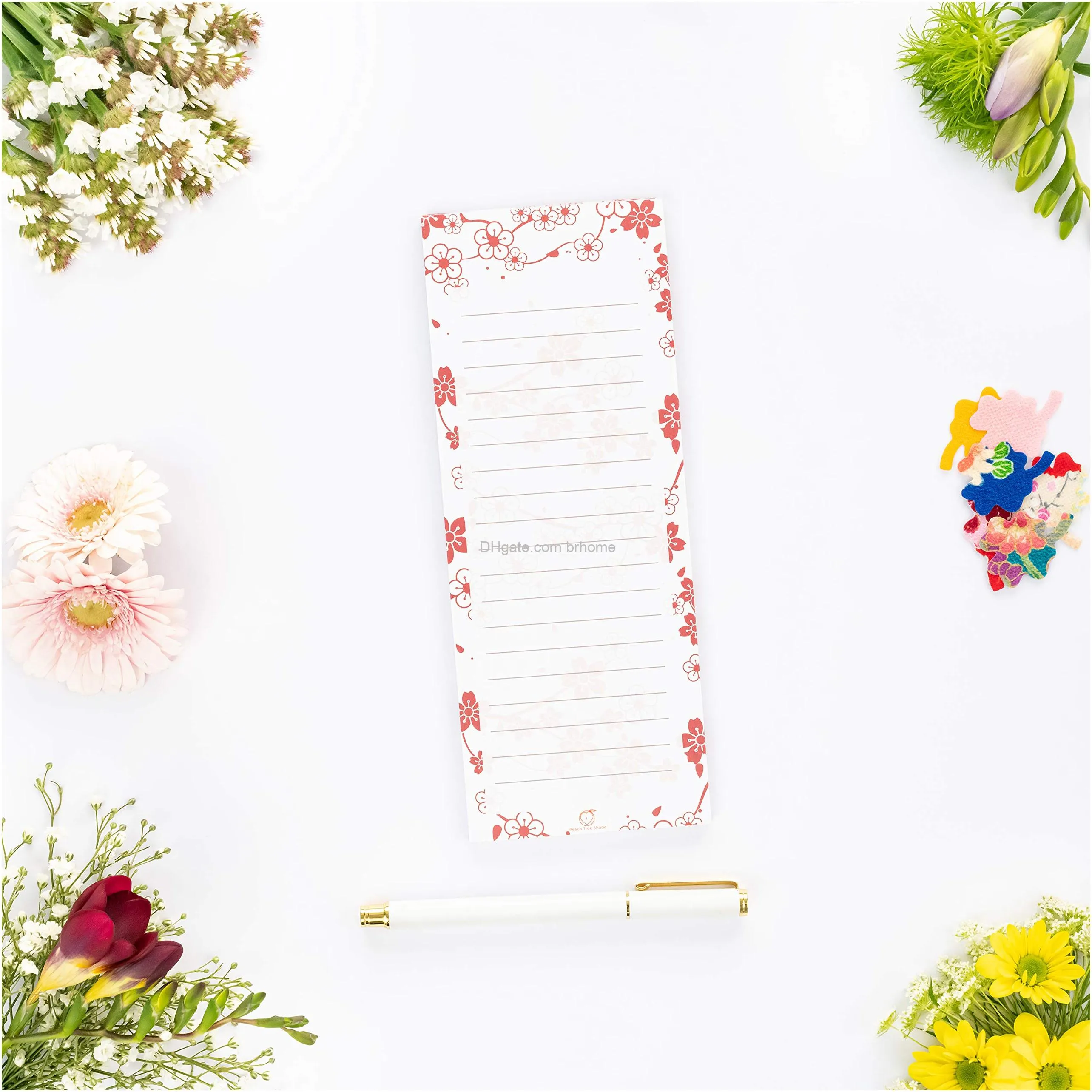 magnetic notepads 60 sheets per pad 3.5 x 9 for fridge kitchen shopping grocery todo list memo reminder note book stationery origaminotes onethousand flowers