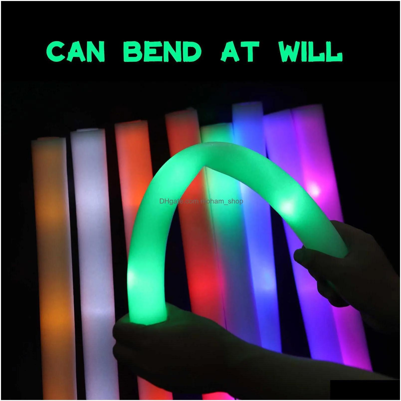 other event party supplies 10203060pcs bulk colorful led glow sticks rgb led glow foam stick cheer tube dark light birthday wedding party supplies