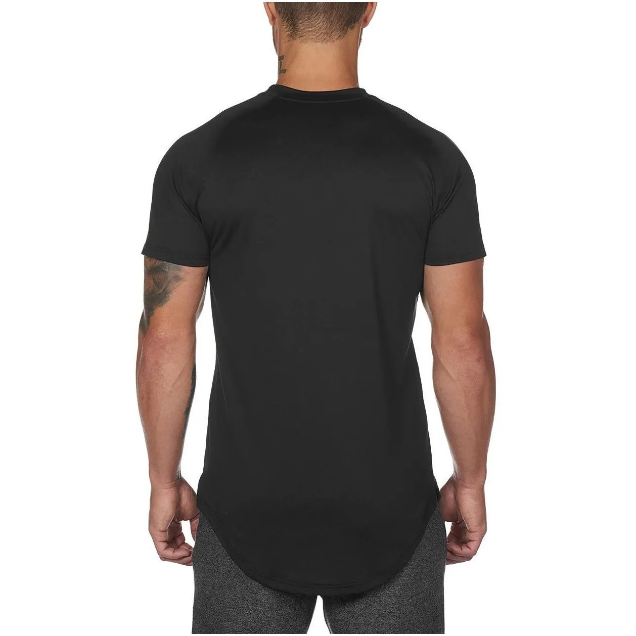 Men`S T-Shirts Lemens Mens Sports T-Shirt Europe And The United States Fitness Training Quick-Drying Elastic Loose Breathable Short-Sl Otonj