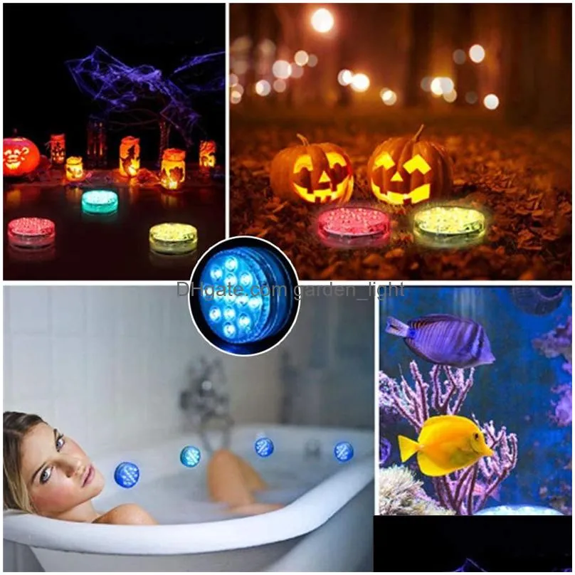 rgb submersible light with magnet 13 led underwater night light easy carrying for bar swimming pool party decoration