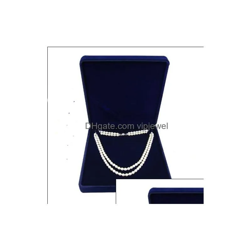 19x19x4cm velvet jewelry box necklace box gift box display high quality blue color more styles for choice