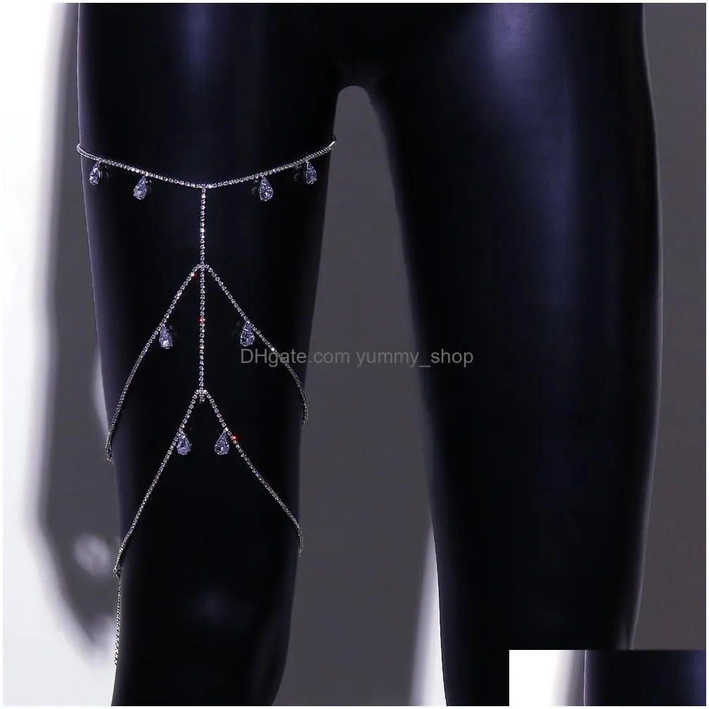 other stonefans sexy multi layer leg chain crystal pendant for women fashion bikini bling thigh chain body jewelry gifts 221008