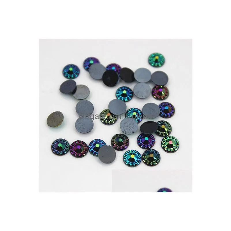 500pcs 6mm ab color round acrylic rhinestones flat back beads rhinestones diy jewelry garment accessories zz563