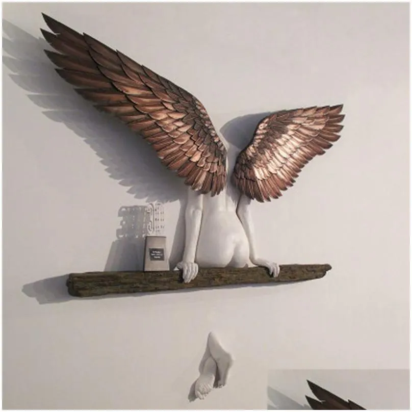 Other Arts And Crafts Art Scpture Wall 3D For Living Room Bedroom Decoration Home Decor Garden Statue Artwork Angel Wings Sd 210326284 Otayv