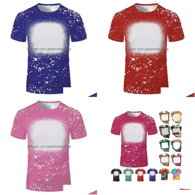 party factory wholesale 2t-5xl bleached t-shirts sublimation blanks custom logo for diy sublimation printing kids adults tops shirts