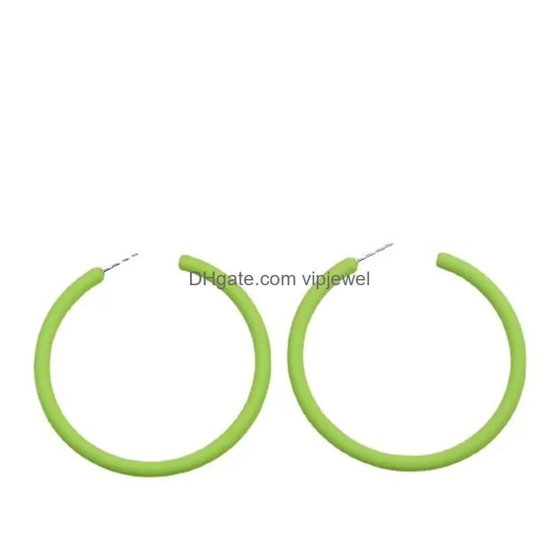 round earrings acrylic epoxy spray paint fashion exaggeration simple large circle earrings