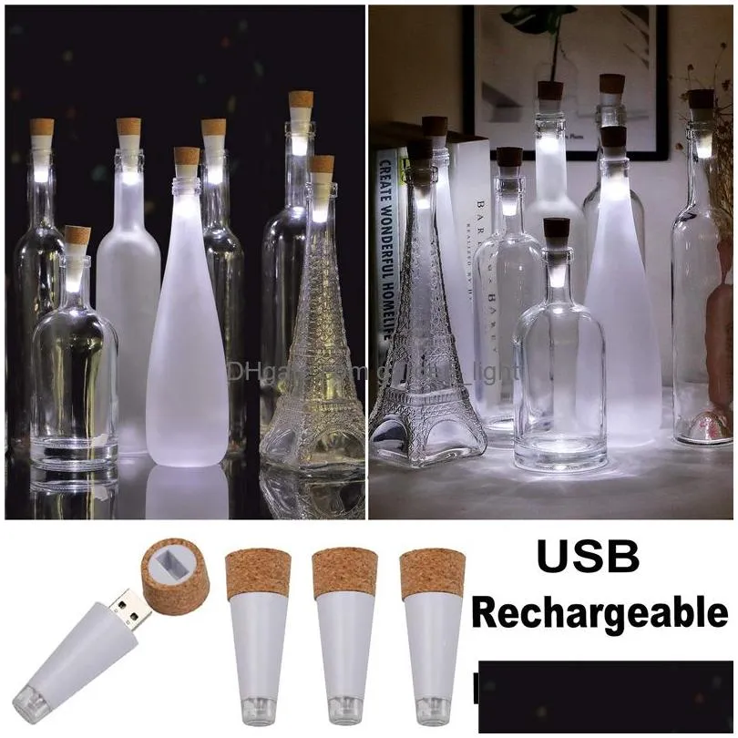 bottle lights led night light usb rechargeable cork shape craft lights for wine bottles party decor lamp