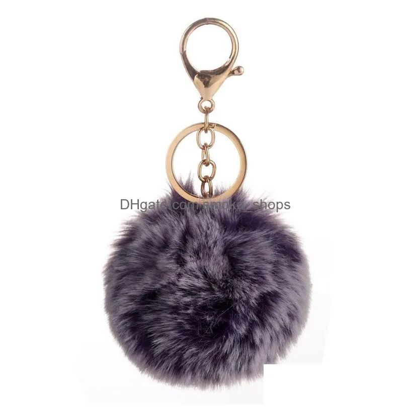  key-chain party favor black and white cream color plush ball diameter 8cm dyed tip imitating rex rabbit toy accessories