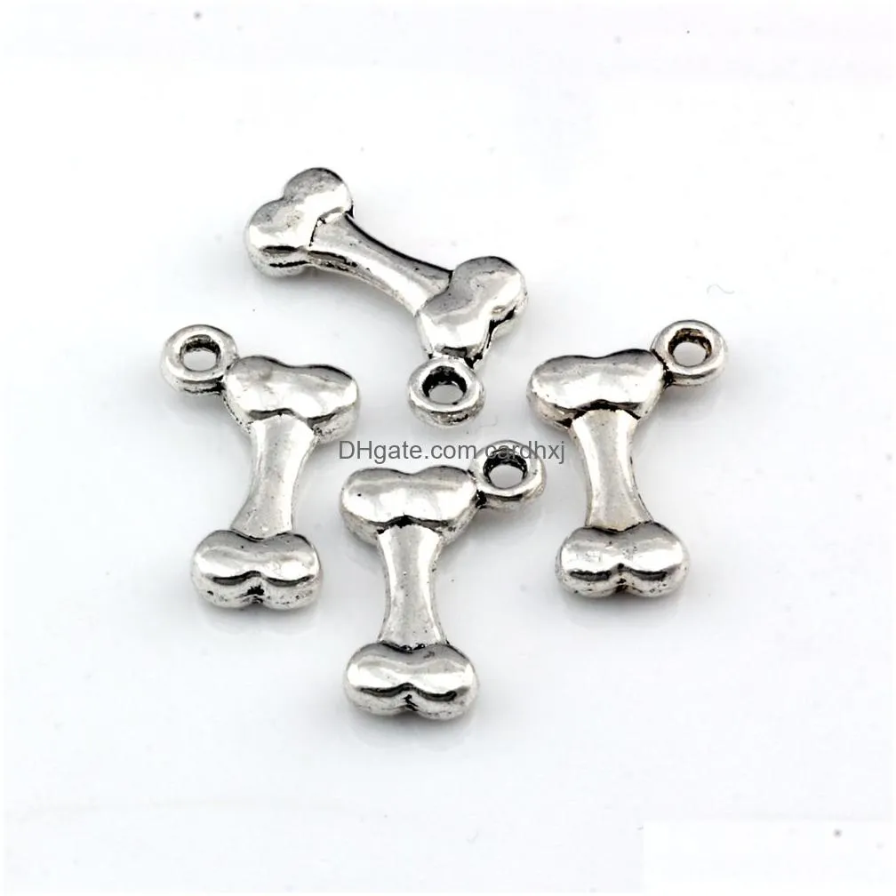 Charms 200Pcs Alloy Dog Bone Charms Pendants For Jewelry Making Bracelet Necklace Diy Accessories 10.2X16.5Mm Jewelry Jewelry Findings Dhgih