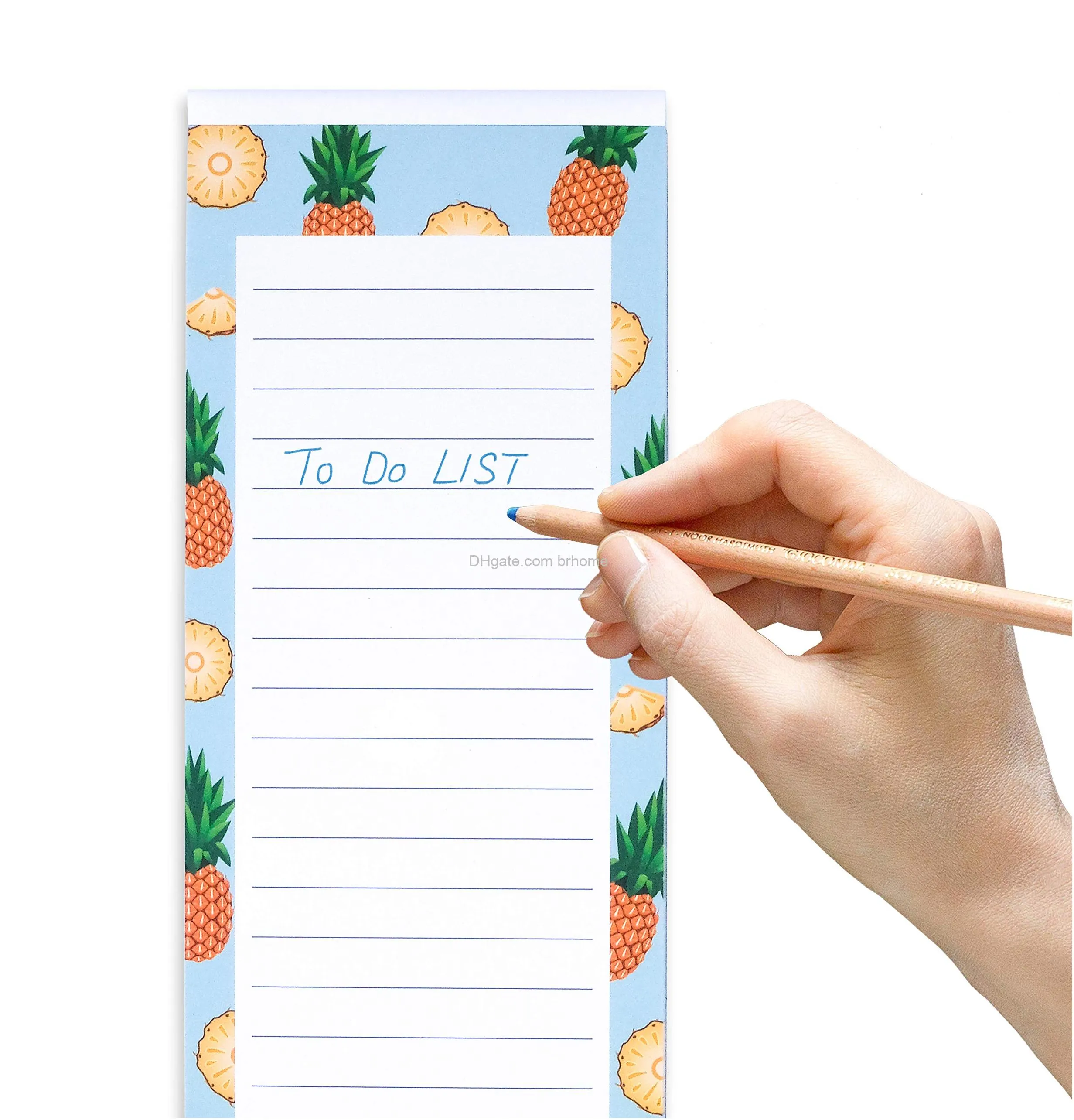 8 magnetic notepads large notepads for grocery list shopping list todo list reminders recipes magnetic back memo notepad with realistic fruit designs 60 sheets per pad 9 x 3.5 inch 