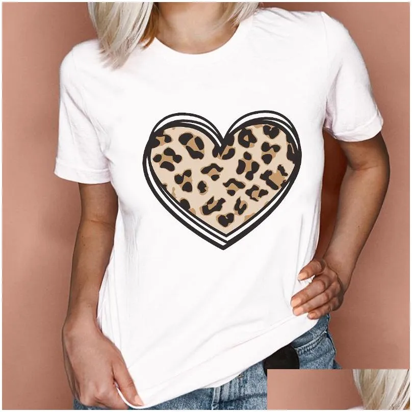 Women`S Plus Size T-Shirt Oc0010-Maryya Large Short Sleeve T-Shirt Summer Womens Flower Pattern Cartoon Heart Top Personalized Customi Otq8Q